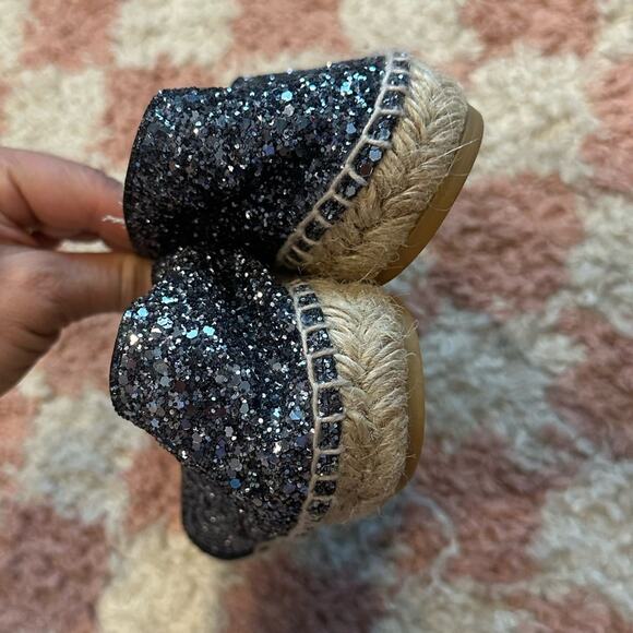 BODEN Women’s Orange Suede Pewter Glitter Jute Espadrille Flats Shoes - Picture 6 of 6